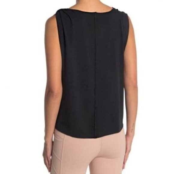 Free People Soft Flowy Top | Movement Turn Around Tee | Black Twist Shoulder S - Picture 3 of 6